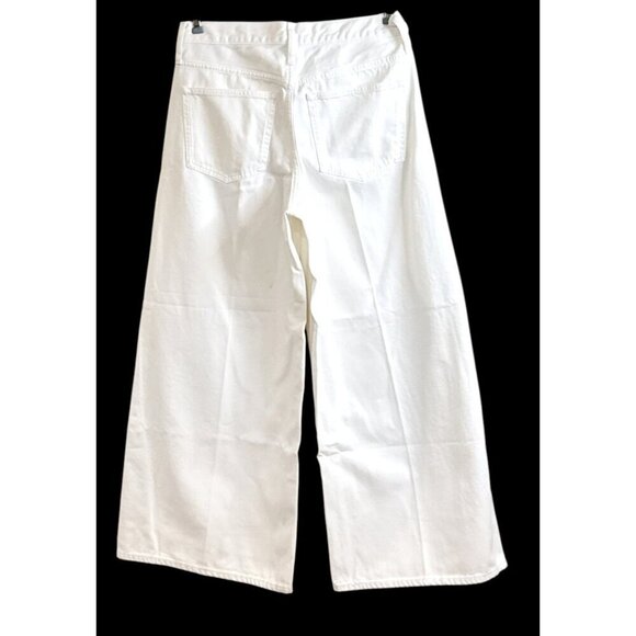 J. Crew Women's Petite High Rise Super Wide Jeans White 30 Petite NWT - Picture 4 of 7